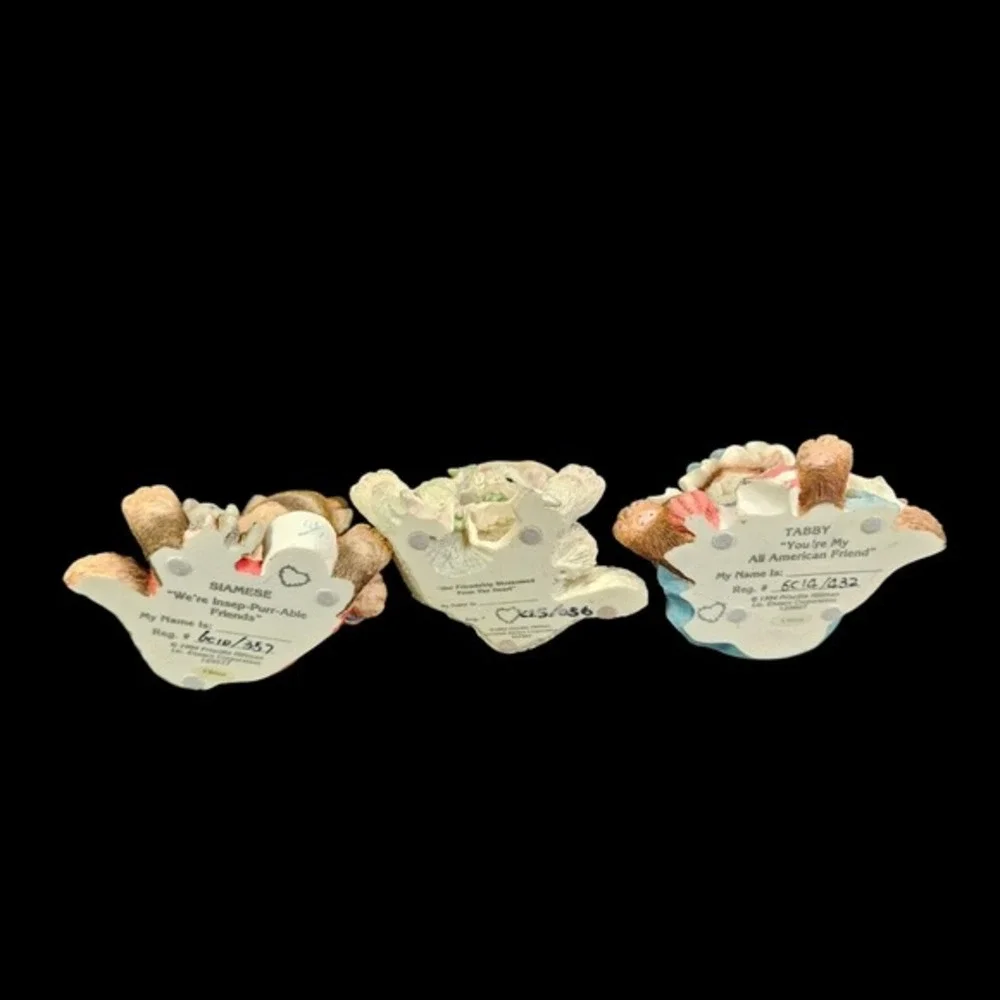Calico Kittens Priscilla‎ Hillman Enesco Friendship Theme Lot of 3 Vtg READ